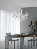 Diyas Vela 8 Light Pendant Light in Polished Chrome with Crystal