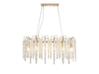 Diyas Wisteria 12 Light Oval Pendant Light in French Gold