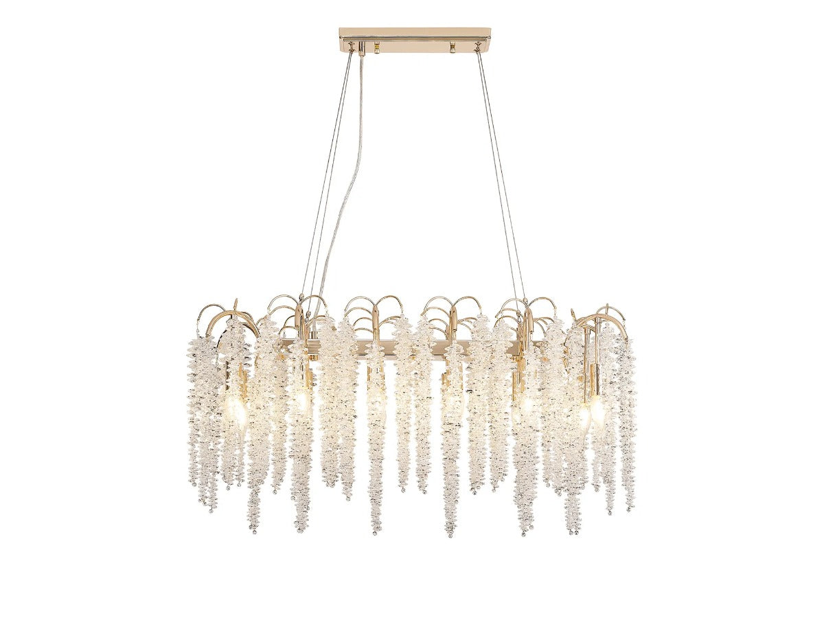 Diyas Wisteria 12 Light Oval Pendant Light in French Gold