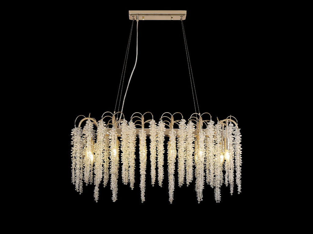 Diyas Wisteria 12 Light Oval Pendant Light in French Gold