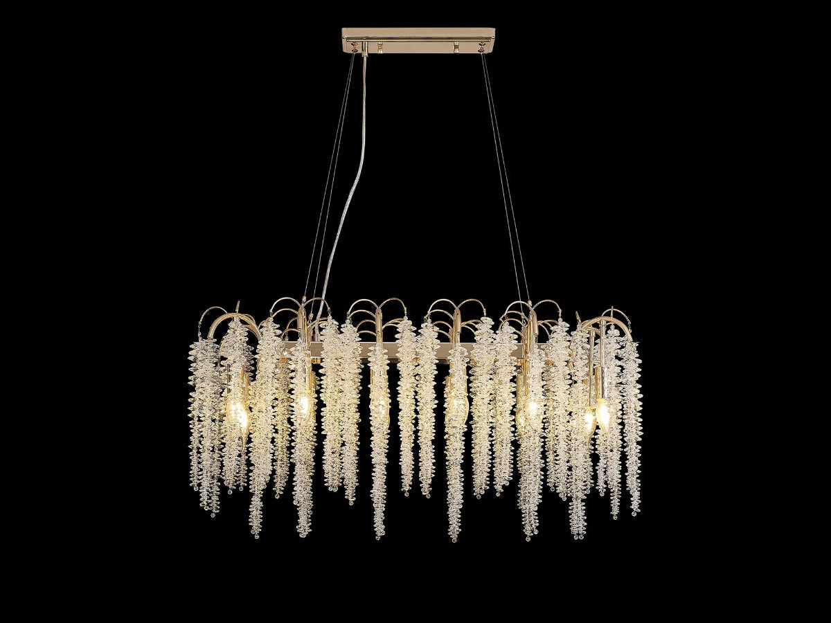 Diyas Wisteria 12 Light Oval Pendant Light in French Gold