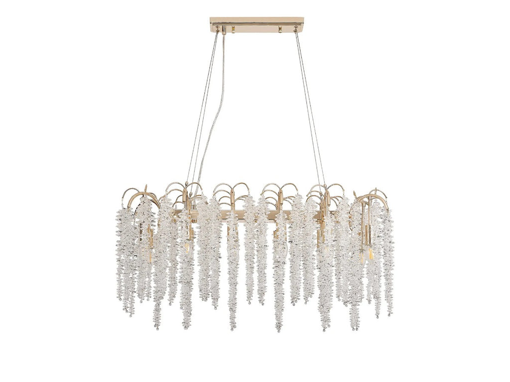 Diyas Wisteria 12 Light Oval Pendant Light in French Gold