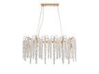 Diyas Wisteria 12 Light Oval Pendant Light in French Gold