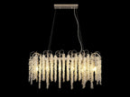 Diyas Wisteria 12 Light Oval Pendant Light in Polished Nickel