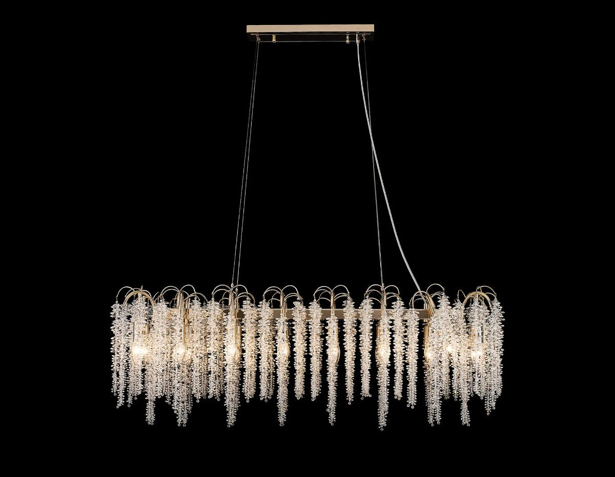 Diyas Wisteria 16 Light Oval Pendant Light in French Gold