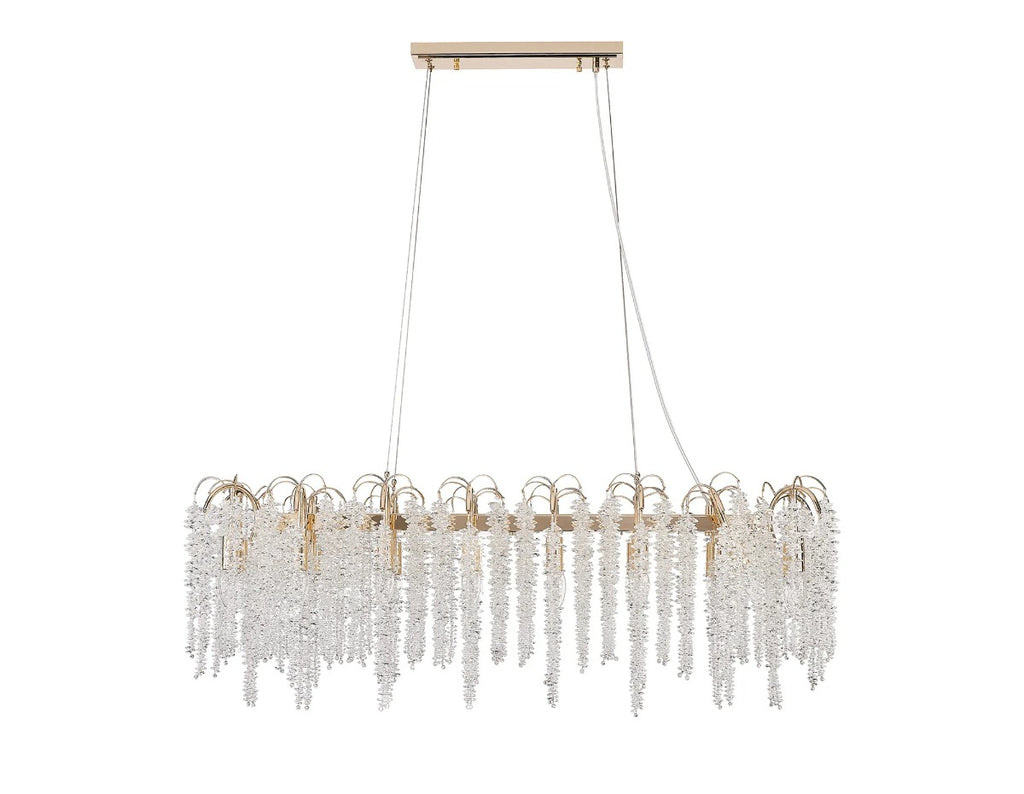 Diyas Wisteria 16 Light Oval Pendant Light in French Gold