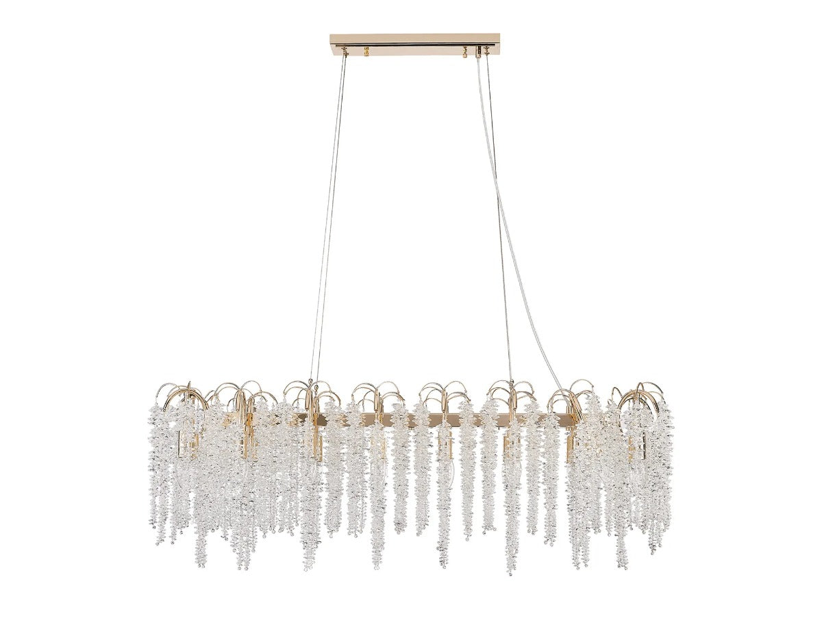 Diyas Wisteria 16 Light Oval Pendant Light in French Gold