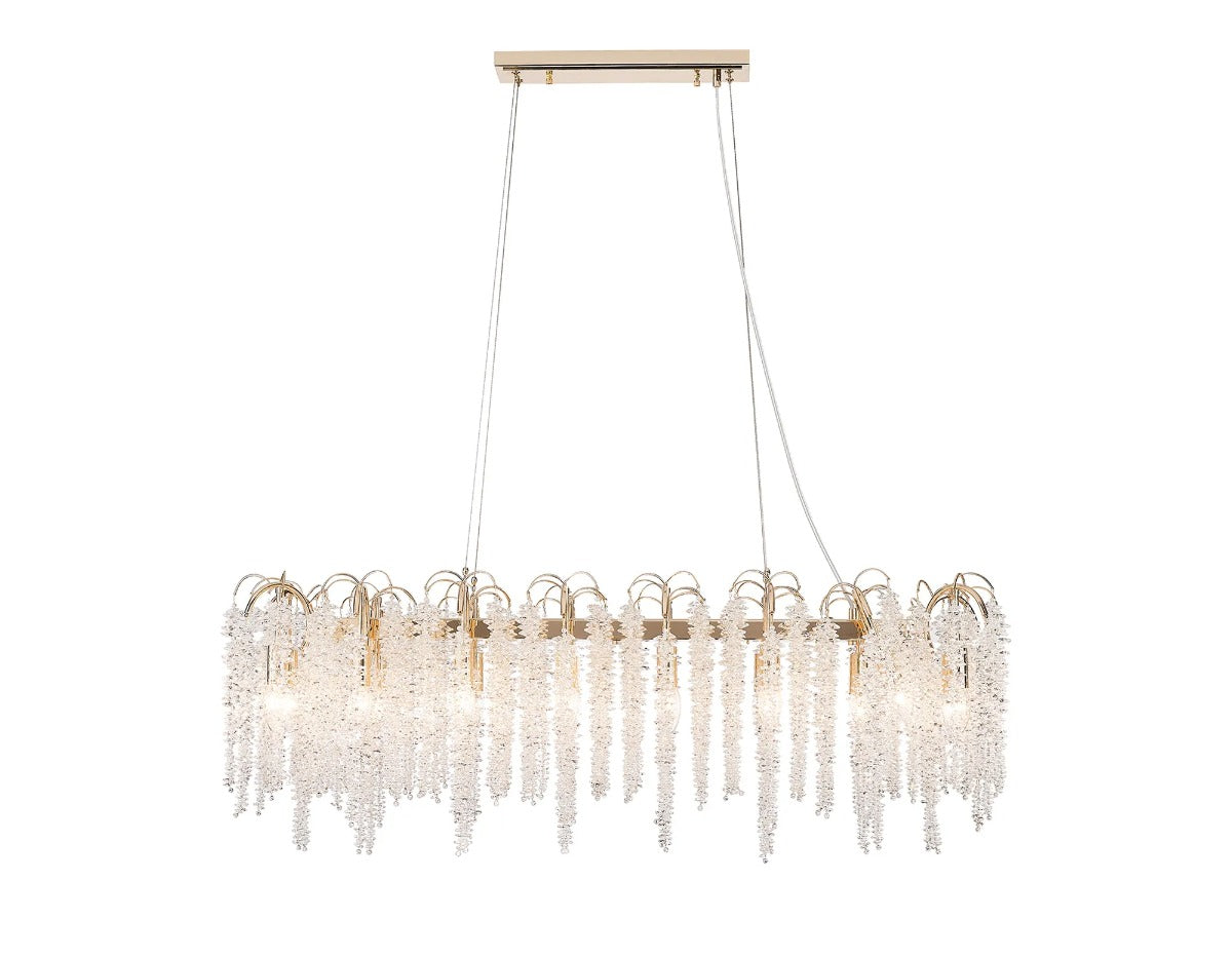 Diyas Wisteria 16 Light Oval Pendant Light in French Gold