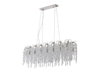 Diyas Wisteria 16 Light Oval Pendant Light in Polished Nickel