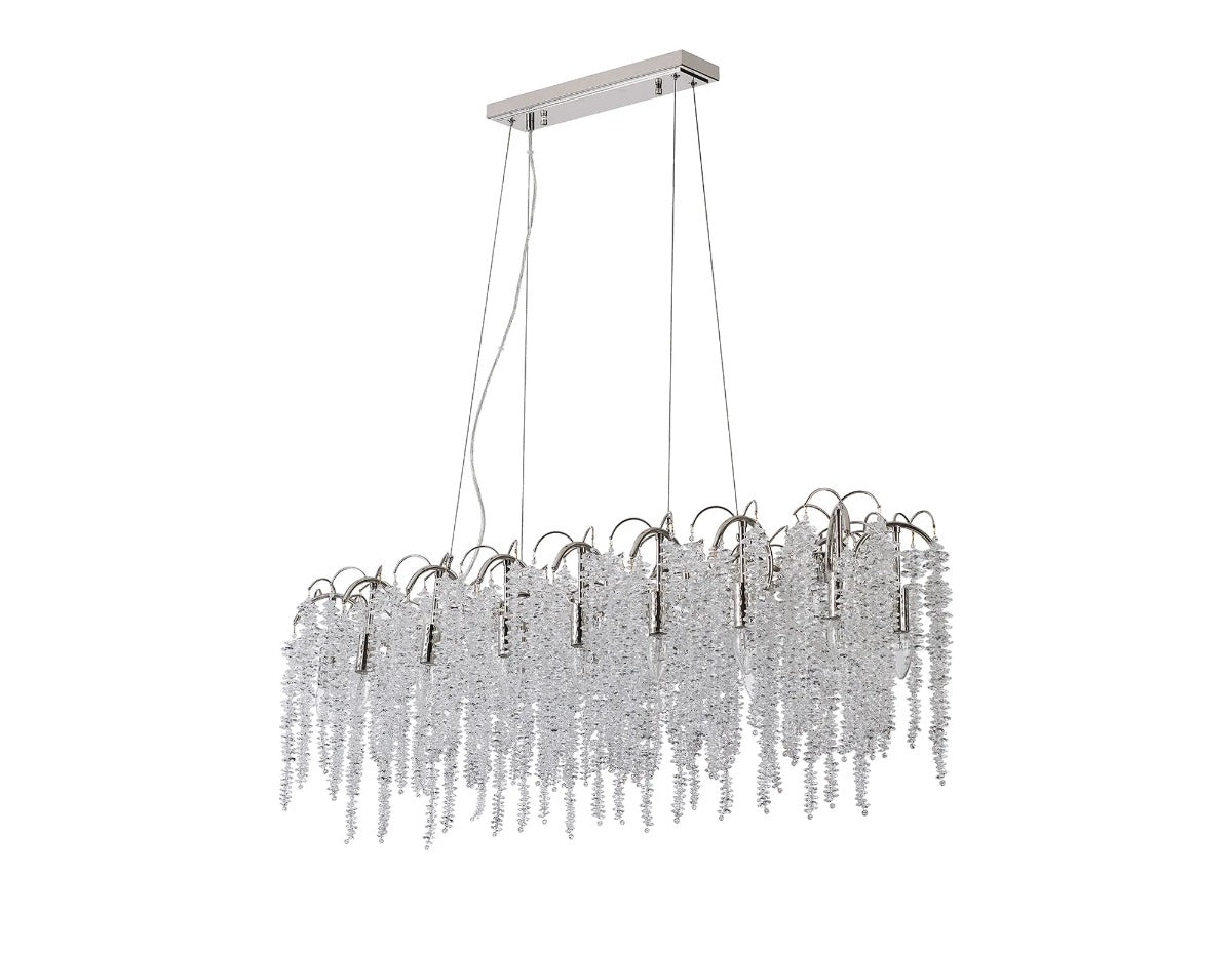 Diyas Wisteria 16 Light Oval Pendant Light in Polished Nickel