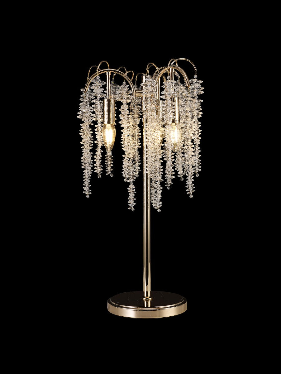 Diyas Wisteria 3 Light Table Lamp in French Gold