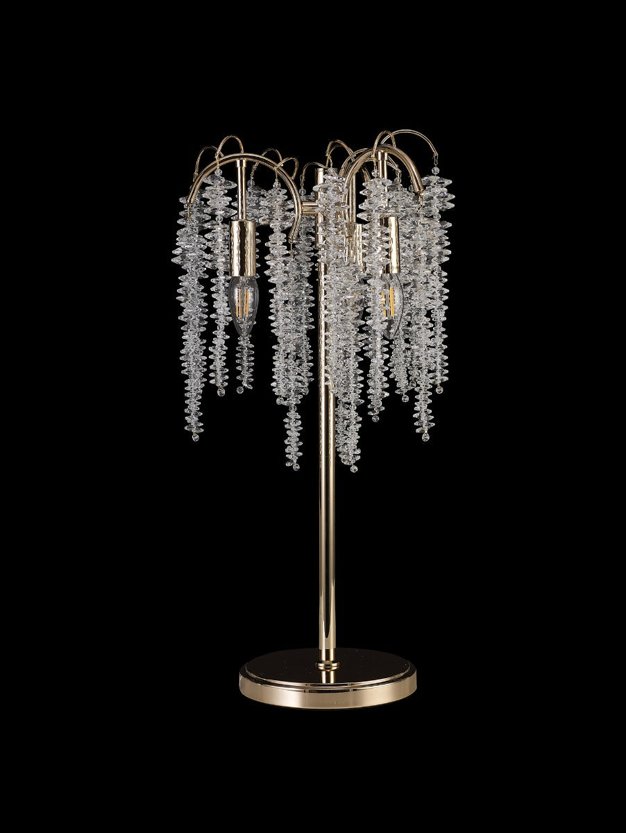 Diyas Wisteria 3 Light Table Lamp in French Gold