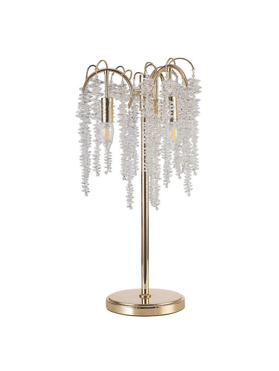 Diyas Wisteria 3 Light Table Lamp in French Gold