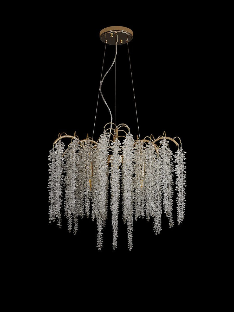 Diyas Wisteria 7 Light Round Pendant Light in French Gold