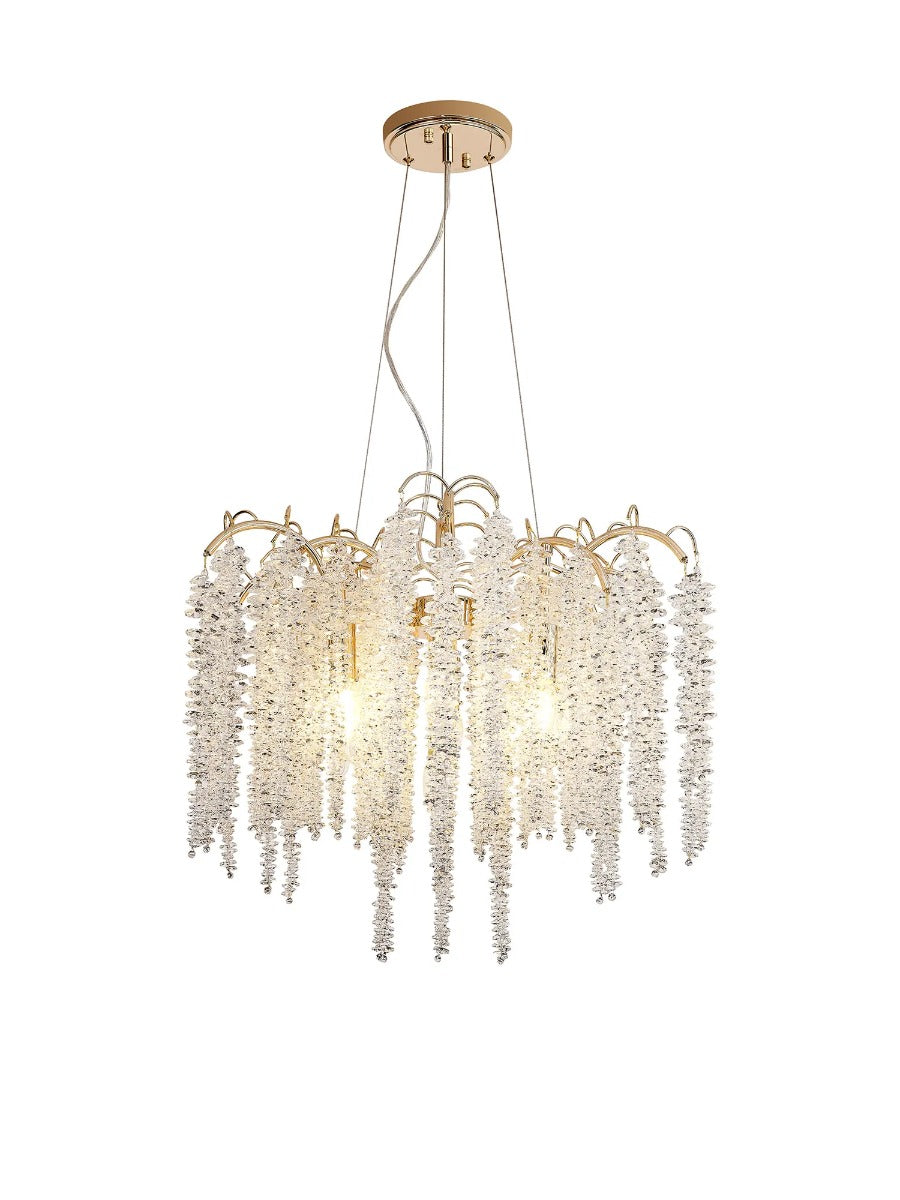 Diyas Wisteria 7 Light Round Pendant Light in French Gold