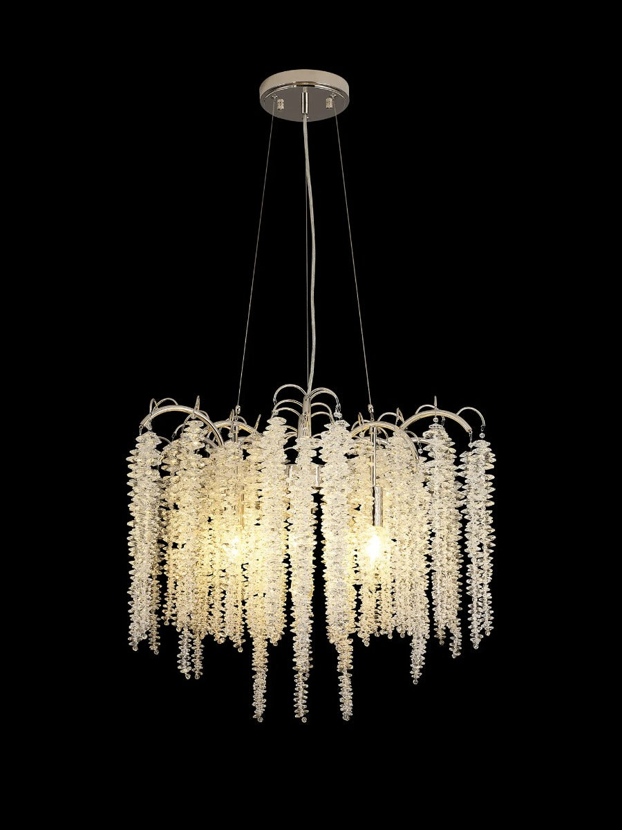 Diyas Wisteria 7 Light Round Pendant Light in Polished Nickel