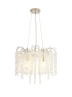 Diyas Wisteria 7 Light Round Pendant Light in Polished Nickel