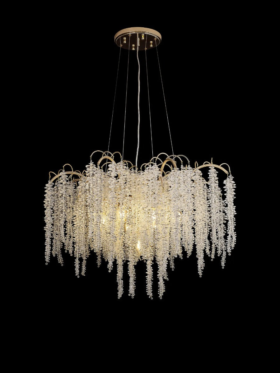 Diyas Wisteria 9 Light Round Pendant Light in French Gold