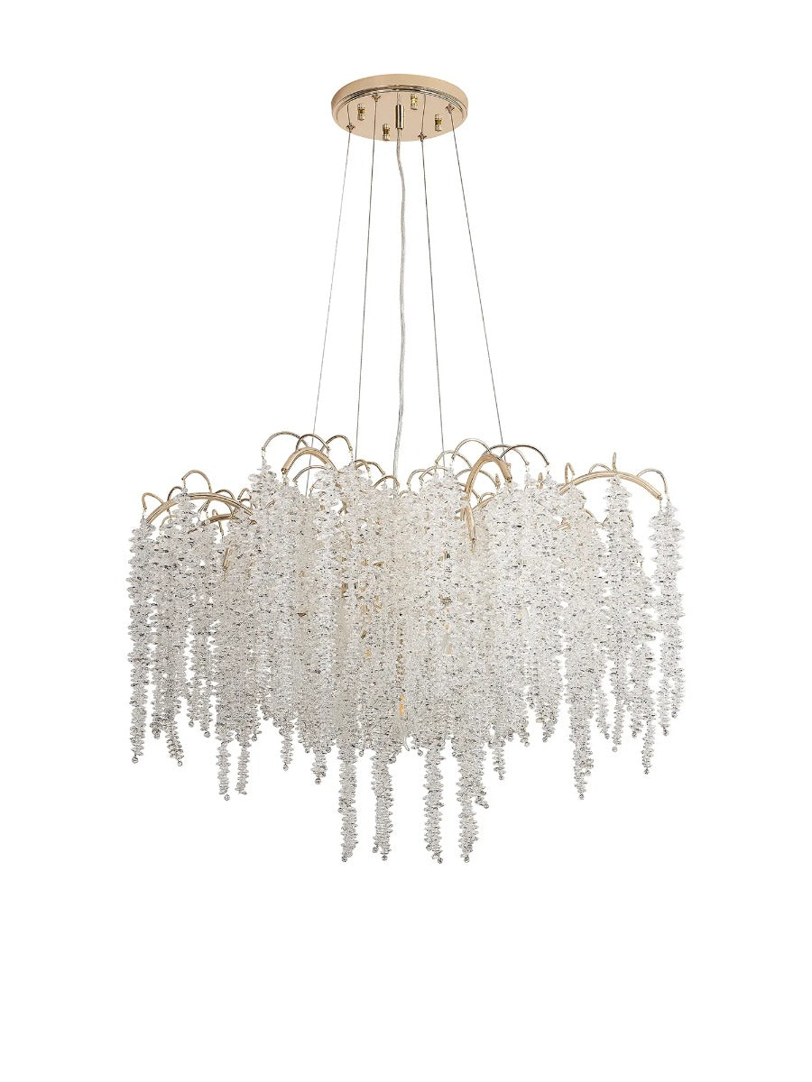 Diyas Wisteria 9 Light Round Pendant Light in French Gold