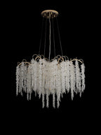 Diyas Wisteria 9 Light Round Pendant Light in French Gold