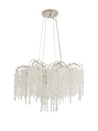 Diyas Wisteria 9 Light Round Pendant Light in Polished Nickel