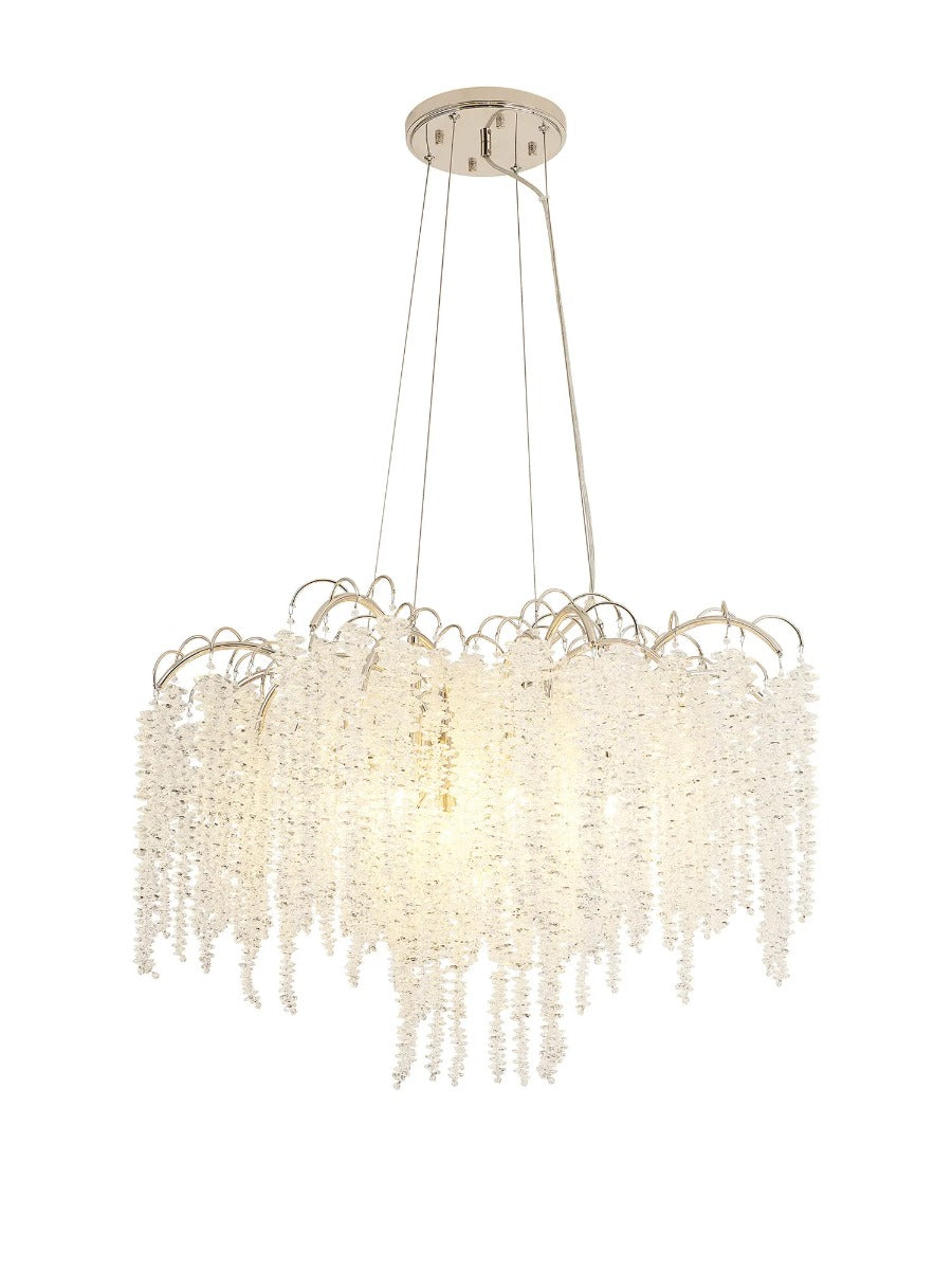 Diyas Wisteria 9 Light Round Pendant Light in Polished Nickel