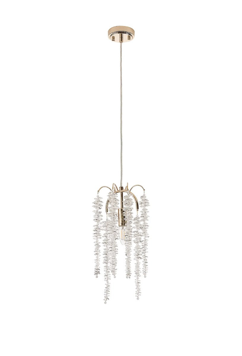Diyas Wisteria Round Pendant Light in French Gold