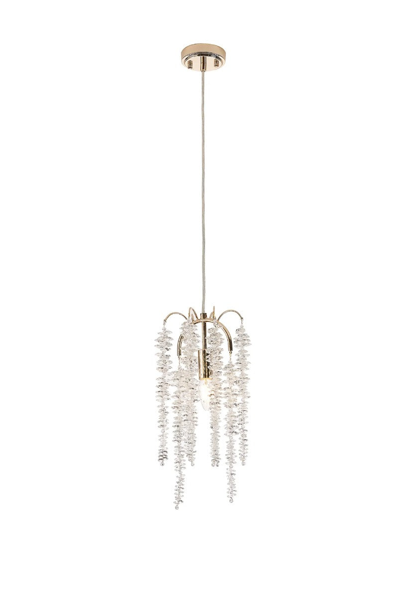 Diyas Wisteria Round Pendant Light in French Gold