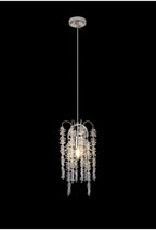 Diyas Wisteria Round Pendant Light in Polished Nickel