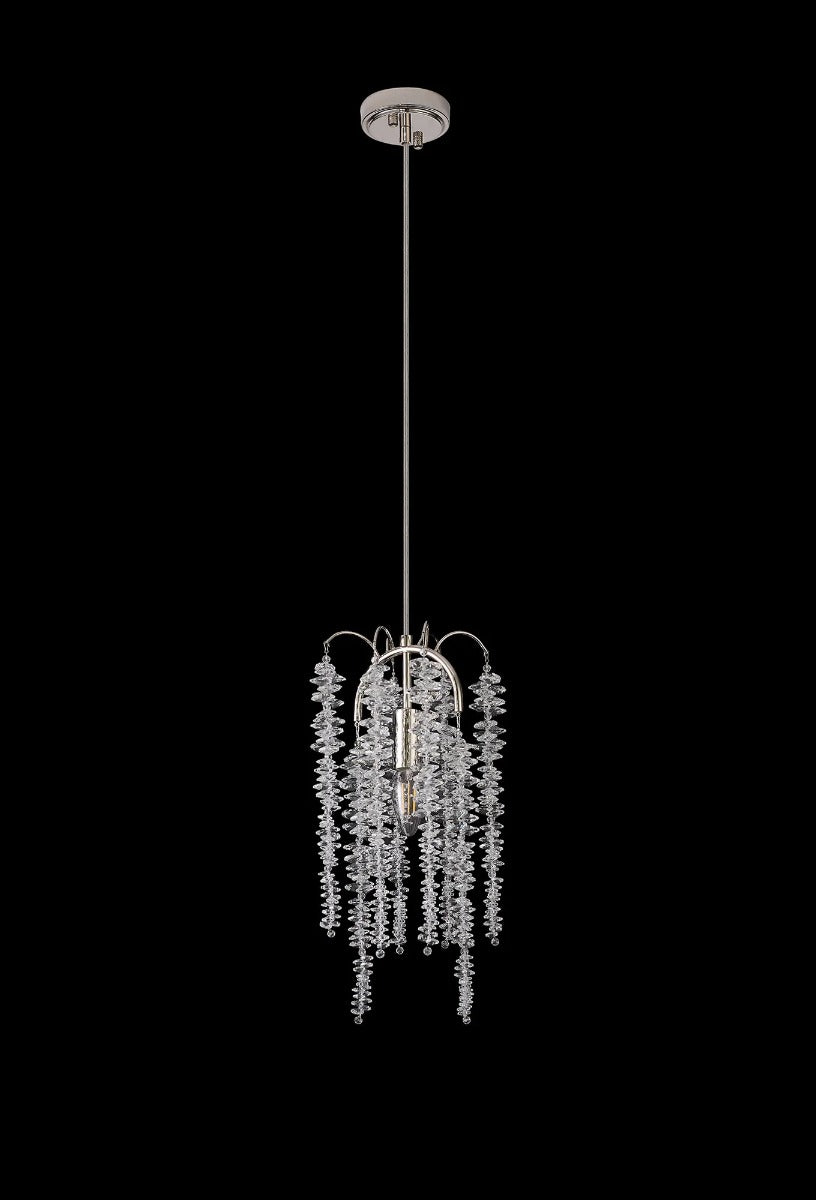 Diyas Wisteria Round Pendant Light in Polished Nickel