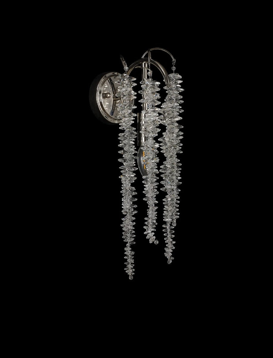 Diyas Wisteria Switched Wall Light in Polished Nickel