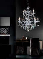 Diyas Zinta 12 Light Crystal Chandelier in Polished Chrome