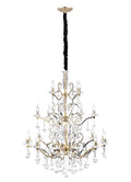 Diyas Zinta 22 Light 3 Tier Pendant Light in French Gold with Crystal