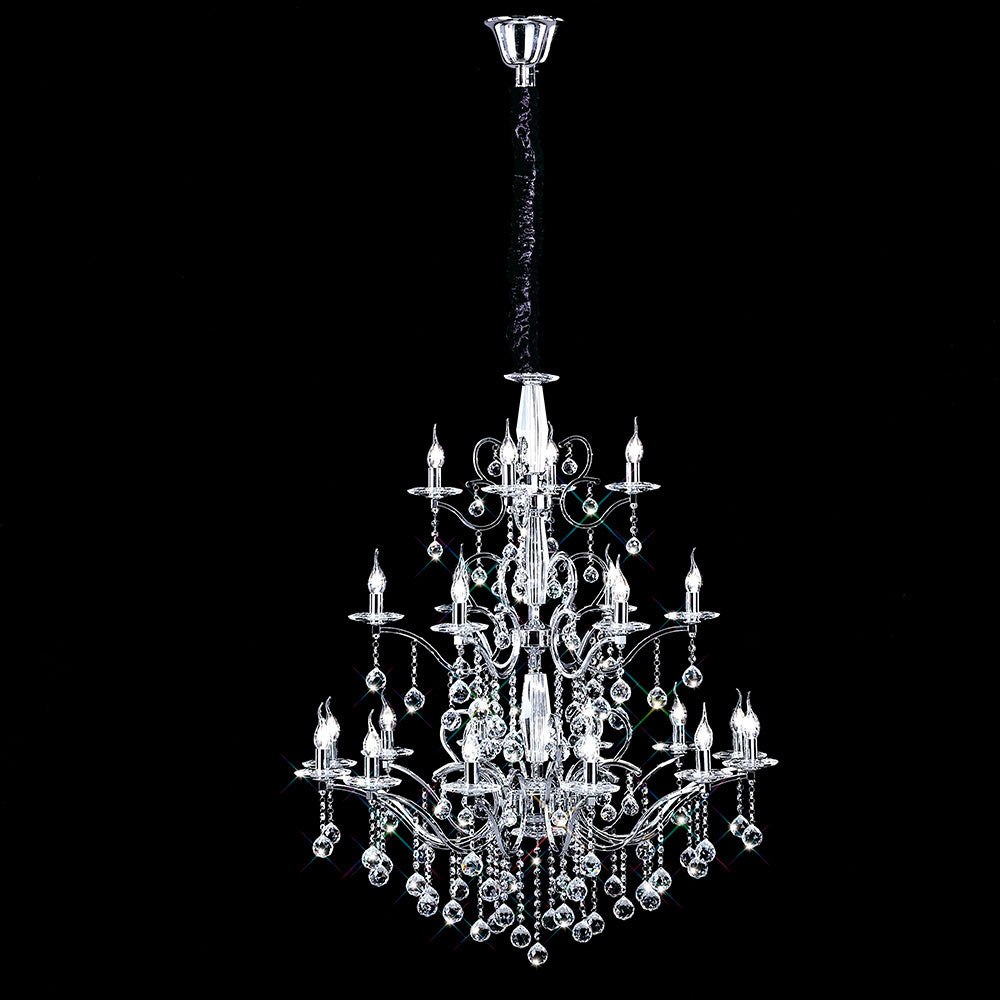 Diyas Zinta 22 Light Crystal Chandelier in Polished Chrome