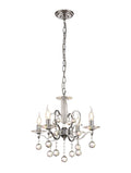 Diyas Zinta 4 Light Pendant Light in Polished Chrome with Crystal