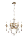 Diyas Zinta 6 Light Chandelier in French Gold with Crystal