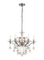 Diyas Zinta 6 Light Pendant Light in Polished Chrome with Crystal