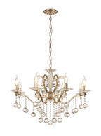 Diyas Zinta 8 Light Crystal Chandelier in French Gold