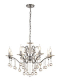 Diyas Zinta 8 Light Pendant Light in Polished Chrome with Crystal