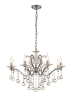 Diyas Zinta 8 Light Pendant Light in Polished Chrome with Crystal