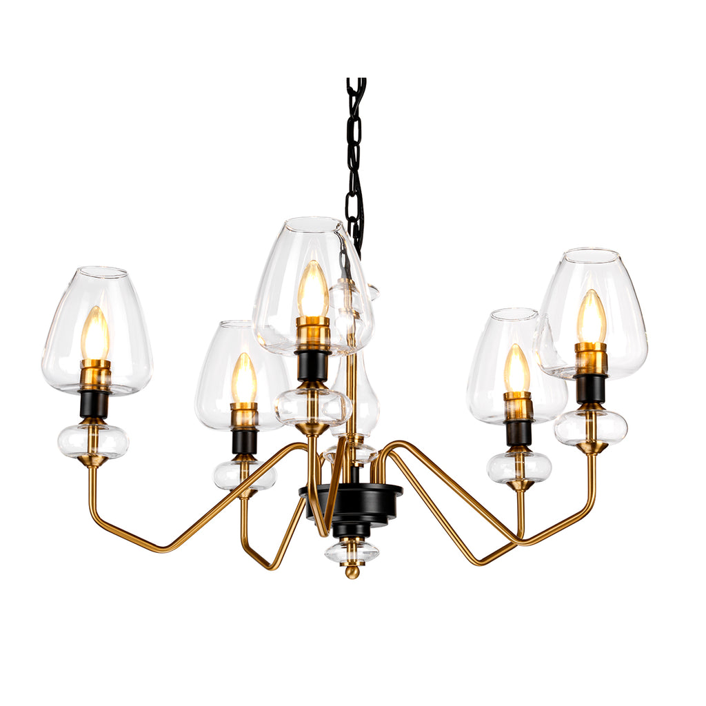 Elstead Armand 5 Light Chandelier in Aged Brass