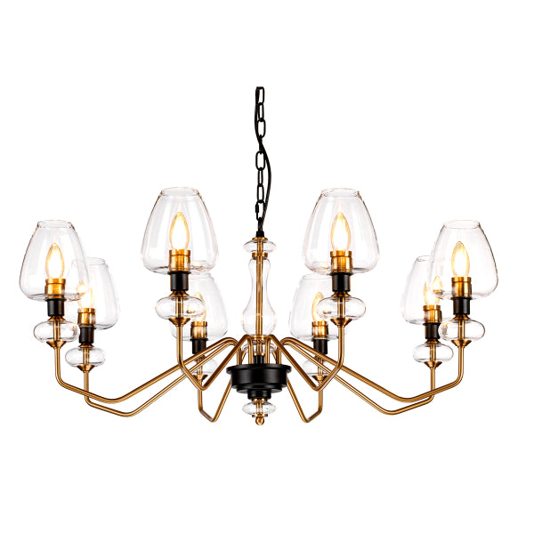 Elstead Armand 8 Light Chandelier in Aged Brass