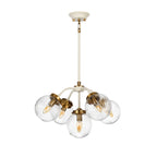Elstead Cosmos 5 Light Pendant Light with Glass Shades in Cream