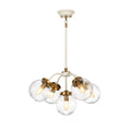 Elstead Cosmos 5 Light Pendant Light with Glass Shades in Cream