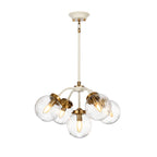 Elstead Cosmos 5 Light Pendant Light with Glass Shades in Cream