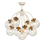Elstead Cosmos 9 Light Pendant Light with Cream Glass Shades