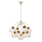 Elstead Cosmos 9 Light Pendant Light with Cream Glass Shades
