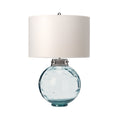 Elstead Kara Table Lamp with Blue Glass Base and Handmade Shade