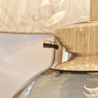 Elstead Kara Table Lamp with Blue Glass Base and Handmade Shade