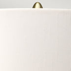 Elstead Kara Table Lamp with Dark Green Glass Base and Handmade Shade